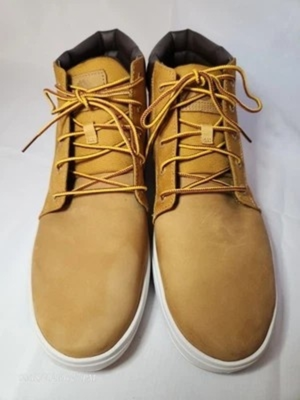 Timberland Davis Square Mens Chukka Boots Wheat Yellow Leather Canvas Size 11.5